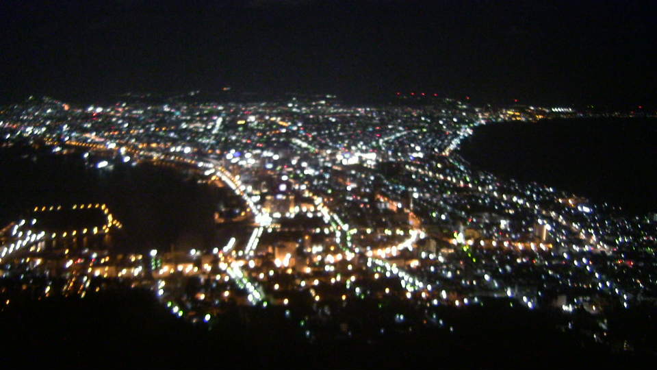 函館山から見たリアルタイムな景色